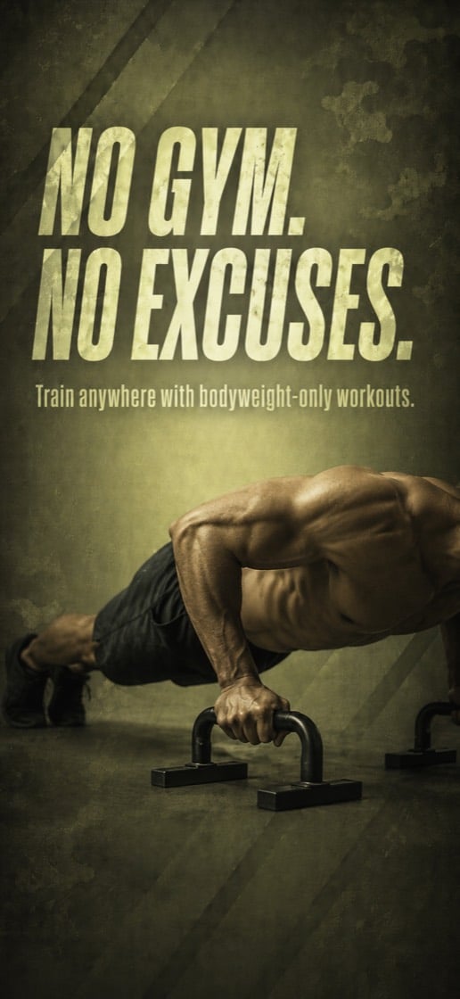 No gym no excuses — bodyweight-only military workout app